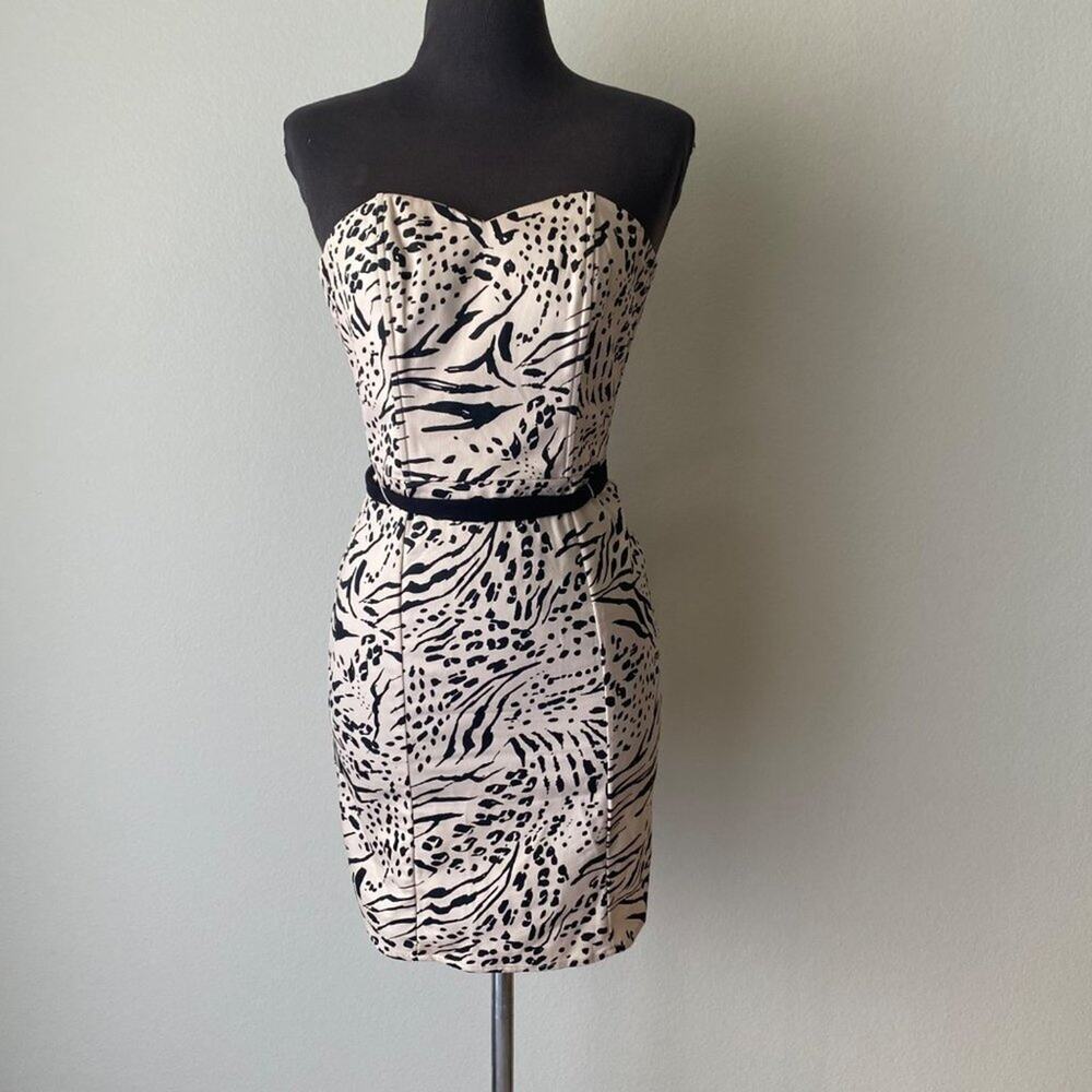H&M sz 4 cheetah animal print Y2K mini cocktail dress
